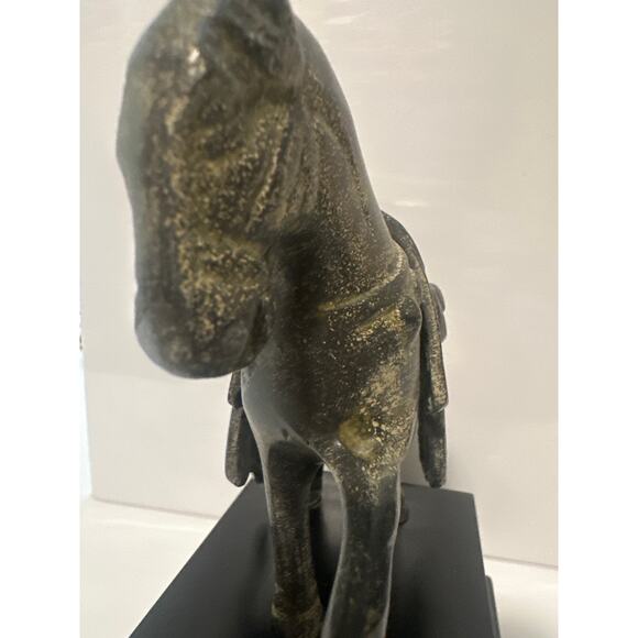 Bronze Horse bookend Statue Art Piece San Francisco Bay Trading Patina Wood Base - Picture 8 of 14